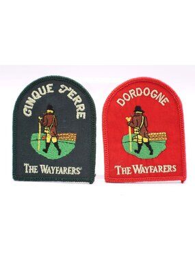 Wayfarers Embroidered Patches Cinque Terre & Dordogne Hiking Tours Travel Badges
